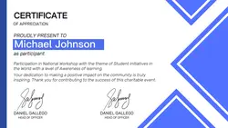 Elegant Blue Certificate (Landscape)