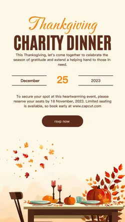 Thankgiving Charity Dinner Instagram Story