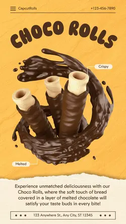 Choco Rolls Product Display Instagram Story