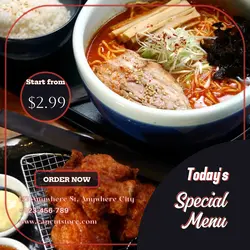 Delicious Food - Today's Special Menu