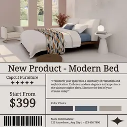 Modern Bed Furniture New Product Instagram Post