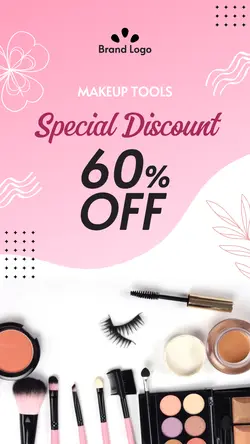 Special Discount Makeup Tools Pink Instagram Story