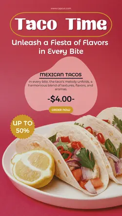 Taco time promotion instagram story