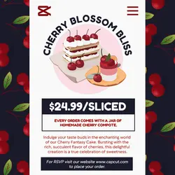 Food Cherry Cake Facebook Post