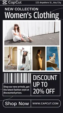 fashion womans clothing discount instagram story