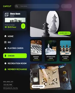 Entertainment Chess Room Menu Trendy cool