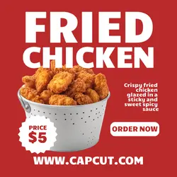 Food Fried Chicken Display Instagram Post