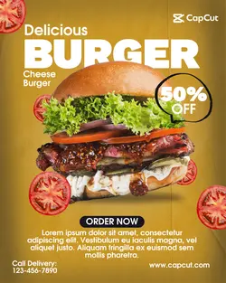 Food Shadow Burger Instagram Post