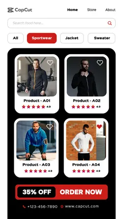 Man Sportwear Promotion UI Style Story