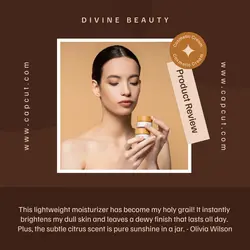 Brown Aestehtic Skincare Review Instagram Post