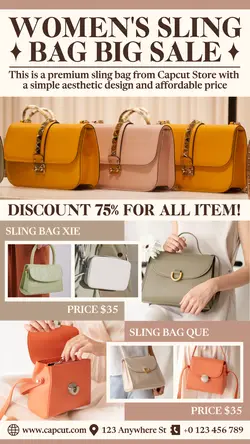 7 Multi-product Image Women's Sling Bag Big Sale Instagram Story Promotion