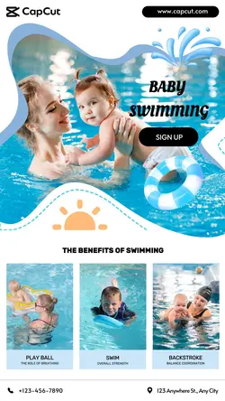 Mother and baby Baby swimming Publicity Simple