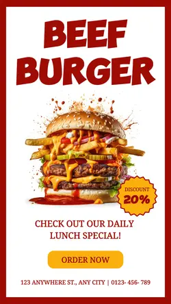 Beef Burger Promotion Instagram Story