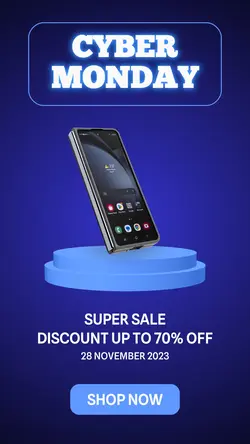 Dark Blue Cyber Monday Sale Display