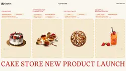 Foods & Beverage Dish presentation Cake store new product launch Redesign