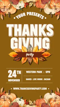 Thanksgiving Party Invitation Instagram Story