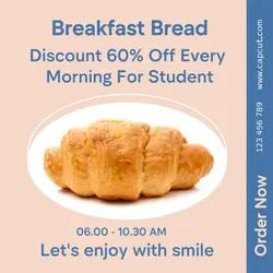 Breakfast Bread Discount Instagram Post