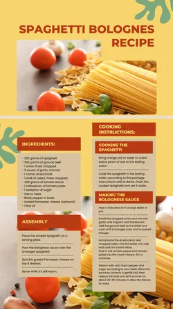 Food & Beverage Spaghetti Bolognes recipe