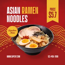 Ramen Signature Menu Instagram Post Red