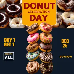 Food Industry Donut celebration day instagram post