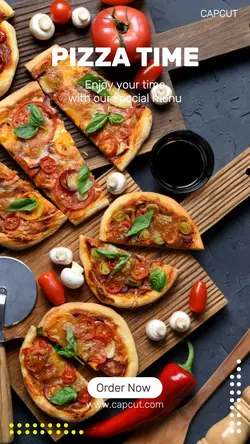 Pizza time food product display instagram story