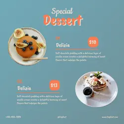 Dessert Menu Template For Your Shop