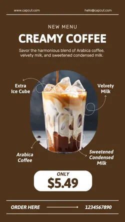 Creamy Coffee Menu Promotion Instagram Story
