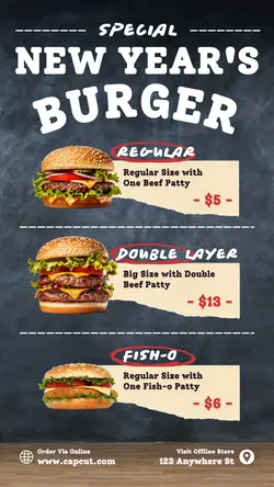 Burger Special New Year's PromotionInstagram Story