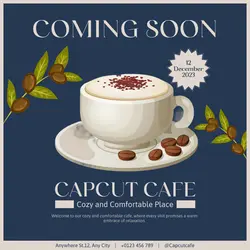 Coming Soon Opening Cafe Social Media Template