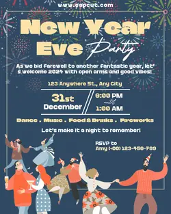 New Year Party Invitation Instagram Portrait