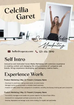 Non-Marketing Resume Brown Aesthetic