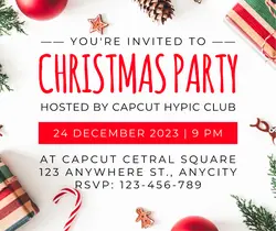 Christmas Party Invitation Card Template Facebook Post