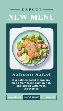 Food Salmon Salad Product Display Instagram Story