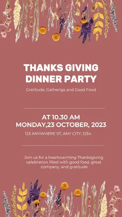 Thanks giving dinner party instagram story