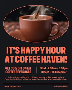 Food and Beverage Happy Hour Promotion Instagram Post