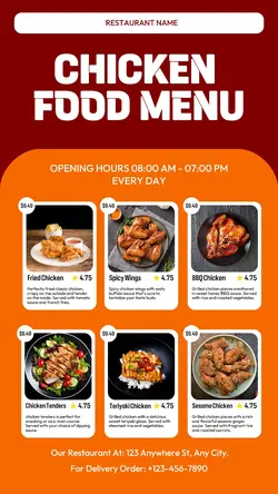 Chicken Food Menu Instagram Story