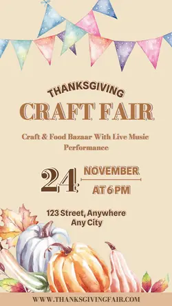 Thanksgiving Craft Fair Promotion Instagram Story