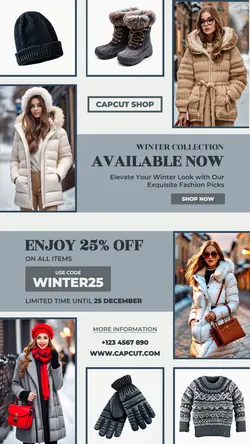 Product Display of winter women's clothing 8 multi product image for instagram story