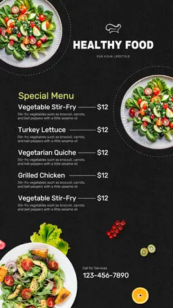 Food and Beverage Healty Menu