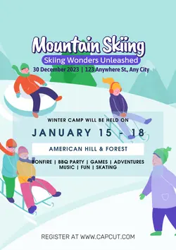 Non-marketing Campus Poster mountain skiing