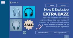 Blue Technology Earphone Baz Facebook App Ad