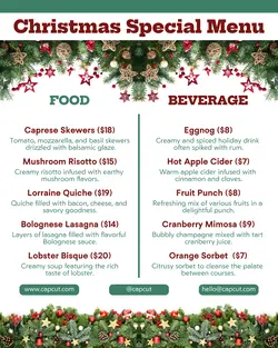 Christmas Day Special Menu Instagram Portrait