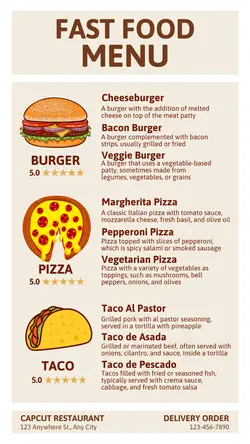 Fast Food Menu Template Instagram Story