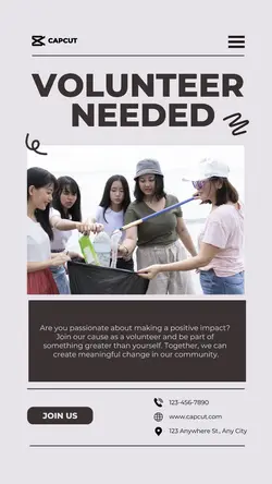Volunteer Needed Social Cards