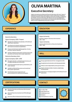Business Resume Executive Secretary