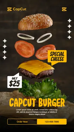 Burger special cheese Food Promotion instagram story