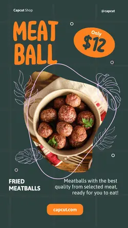 Meatball Product Display Leaf Instagram Story