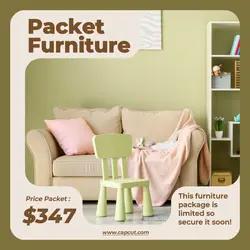 Green Minimalist Furniture Display Product Instagram Post