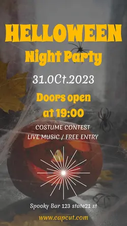 Helloween party announcement online story template