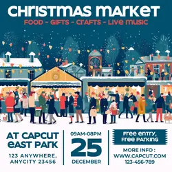 Christmas Market Promotions Poster Template Instagram Post